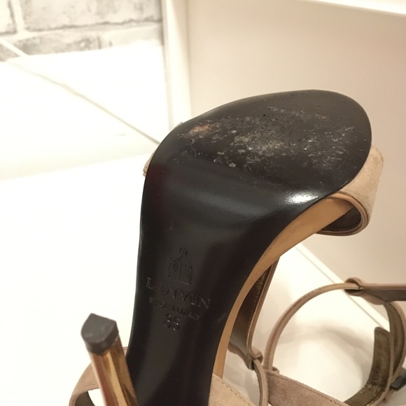 Lanvin Beige T-Bar Sandals - Picture 6 of 10